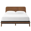 Pemberly Row Contemporary MDF Wood Queen Platform Bed in Walnut