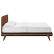 Pemberly Row Contemporary MDF Wood Queen Platform Bed in Walnut