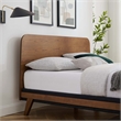 Pemberly Row Contemporary MDF Wood Queen Platform Bed in Walnut