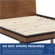 Pemberly Row Contemporary MDF Wood Queen Platform Bed in Walnut