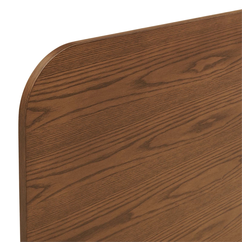 Pemberly Row Contemporary MDF Wood Queen Platform Bed in Walnut