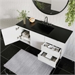 Pemberly Row Modern Wood Single Sink Bathroom Vanity in White/Black