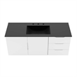 Pemberly Row Modern Wood Single Sink Bathroom Vanity in White/Black