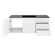 Pemberly Row Modern Wood Single Sink Bathroom Vanity in White/Black