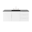 Pemberly Row Modern Wood Single Sink Bathroom Vanity in White/Black