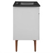 Pemberly Row Modern Wood/Ceramic Bathroom Vanity in Gray/Black