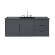 Pemberly Row Modern Wood Single Sink Bathroom Vanity in Gray/Black