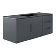 Pemberly Row Modern Wood Single Sink Bathroom Vanity in Gray/Black