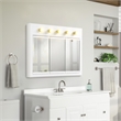 Pemberly Row 36-Inch Assembled Wood Framed Medicine Cabinet Mirror - White Gloss