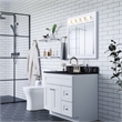 Pemberly Row 36-Inch Assembled Wood Framed Medicine Cabinet Mirror - White Gloss