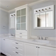 Pemberly Row 36-Inch Assembled Wood Framed Medicine Cabinet Mirror - White Gloss