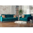 Pemberly Row Contemporary 2-Seater Loveseat Sofa in Green Velvet
