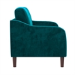 Pemberly Row Contemporary 2-Seater Loveseat Sofa in Green Velvet