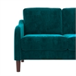 Pemberly Row Contemporary 2-Seater Loveseat Sofa in Green Velvet