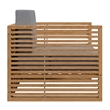 Pemberly Row Modern Fabric/Teak Wood Outdoor Armchair in Gray/Natural