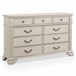 Pemberly Row 6pc White Wood Bedroom Set-King+2 Nightstands+Chest+Dresser+Mirror