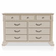 Pemberly Row 6pc White Wood Bedroom Set-King+2 Nightstands+Chest+Dresser+Mirror