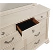 Pemberly Row 6pc White Wood Bedroom Set-King+2 Nightstands+Chest+Dresser+Mirror