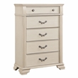 Pemberly Row 6pc White Wood Bedroom Set-King+2 Nightstands+Chest+Dresser+Mirror