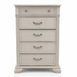 Pemberly Row 6pc White Wood Bedroom Set-King+2 Nightstands+Chest+Dresser+Mirror