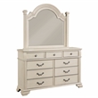 Pemberly Row 6pc White Wood Bedroom Set-King+2 Nightstands+Chest+Dresser+Mirror