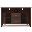 Pemberly Row SOLID WOOD 48 inch Wide Contemporary TV Media Stand in Russet Brown