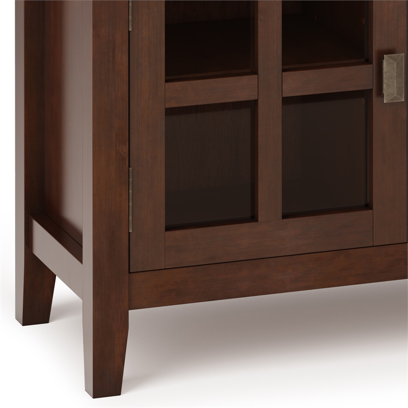 Pemberly Row SOLID WOOD 48 inch Wide Contemporary TV Media Stand in Russet Brown