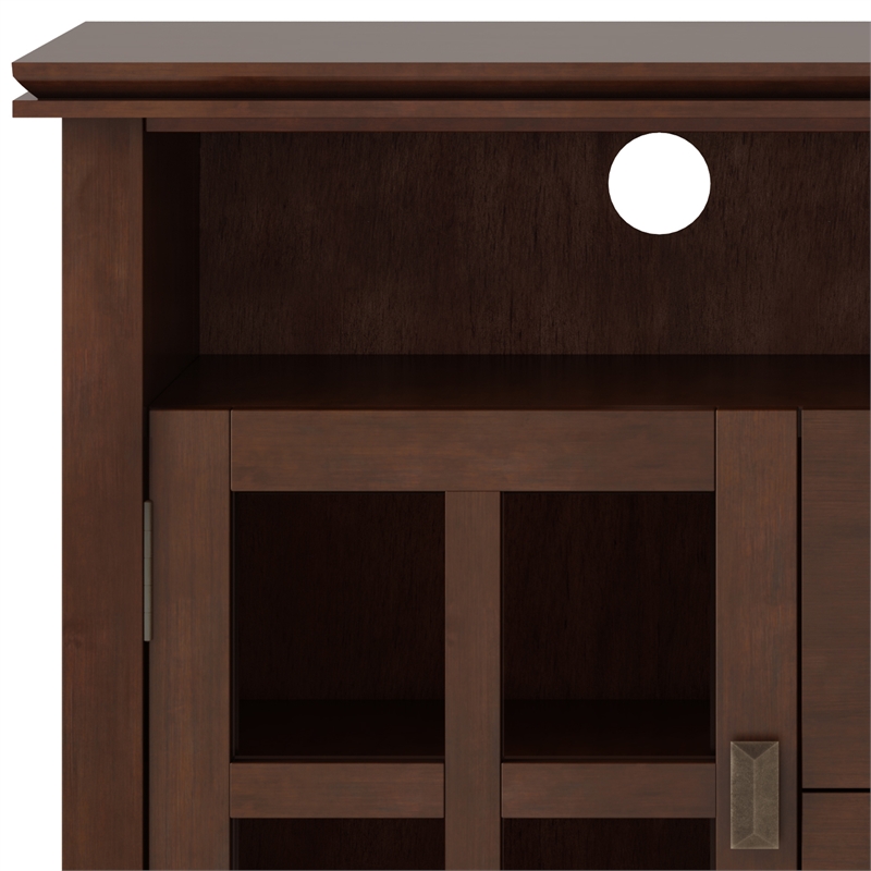 Pemberly Row SOLID WOOD 48 inch Wide Contemporary TV Media Stand in Russet Brown