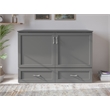 Pemberly Row Murphy Modern Solid Wood Full Bed Chest with Mattress in Gray