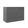 Pemberly Row Murphy Modern Solid Wood Full Bed Chest with Mattress in Gray