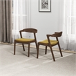 Pemberly Row Mid-Century Modern Velvet Dining Chair in Dark Yellow (Set of 2)