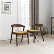 Pemberly Row Mid-Century Modern Velvet Dining Chair in Dark Yellow (Set of 2)