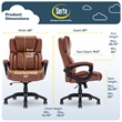 Pemberly Row Contemporary Executive Office Chair Cognac Leather