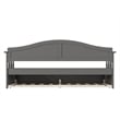 Pemberly Row Mid-Century Solid Wood Daybed with Twin Trundle in Gray