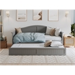 Pemberly Row Mid-Century Solid Wood Daybed with Twin Trundle in Gray