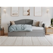 Pemberly Row Mid-Century Solid Wood Daybed with Twin Trundle in Gray