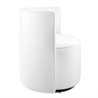 Pemberly Row Performance Velvet Fabric and Iron Swivel Chair in White
