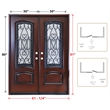 Pemberly Row Swing Left-Hand Polyurethane Exterior Double Door - Dark Walnut