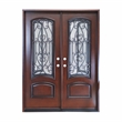 Pemberly Row Swing Left-Hand Polyurethane Exterior Double Door - Dark Walnut