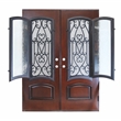 Pemberly Row Swing Left-Hand Polyurethane Exterior Double Door - Dark Walnut