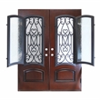 Pemberly Row Swing Left-Hand Polyurethane Exterior Double Door - Dark Walnut