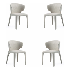 Pemberly Row 17.3&quot Tweed/Metal Dining Chair in Wheat (Set of 4)