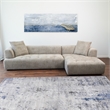 Pemberly Row Mid-Century Boucle Fabric L-Shaped Right Sectional Sofa in Mocha