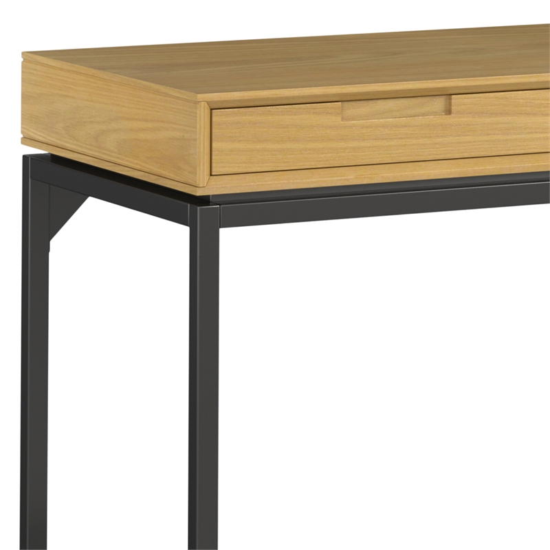 Pemberly Row SOLID WOOD Industrial 72 inch Wide Wide Desk in Oak