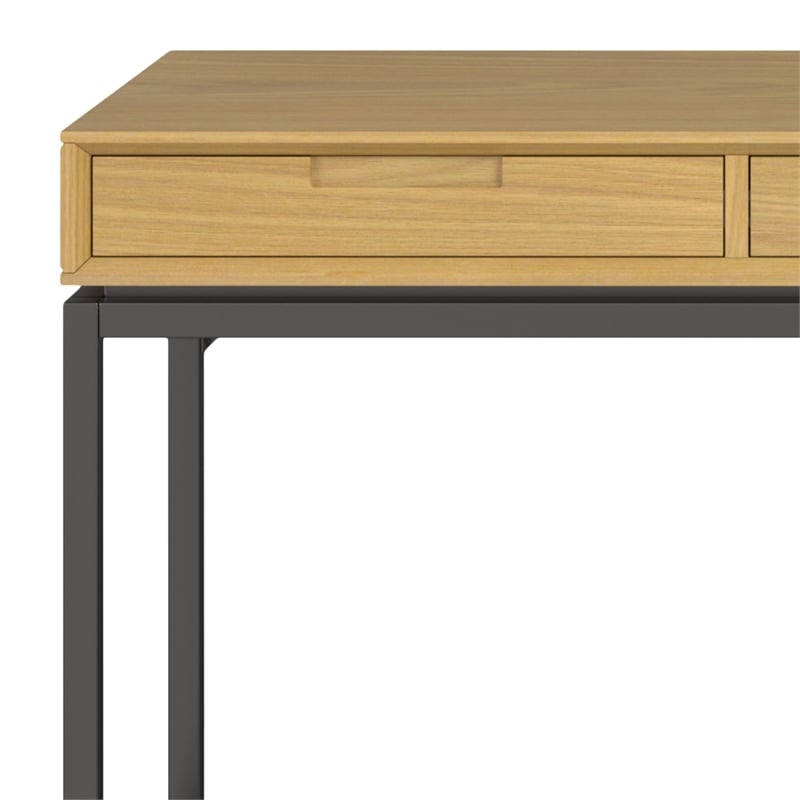 Pemberly Row SOLID WOOD Industrial 72 inch Wide Wide Desk in Oak