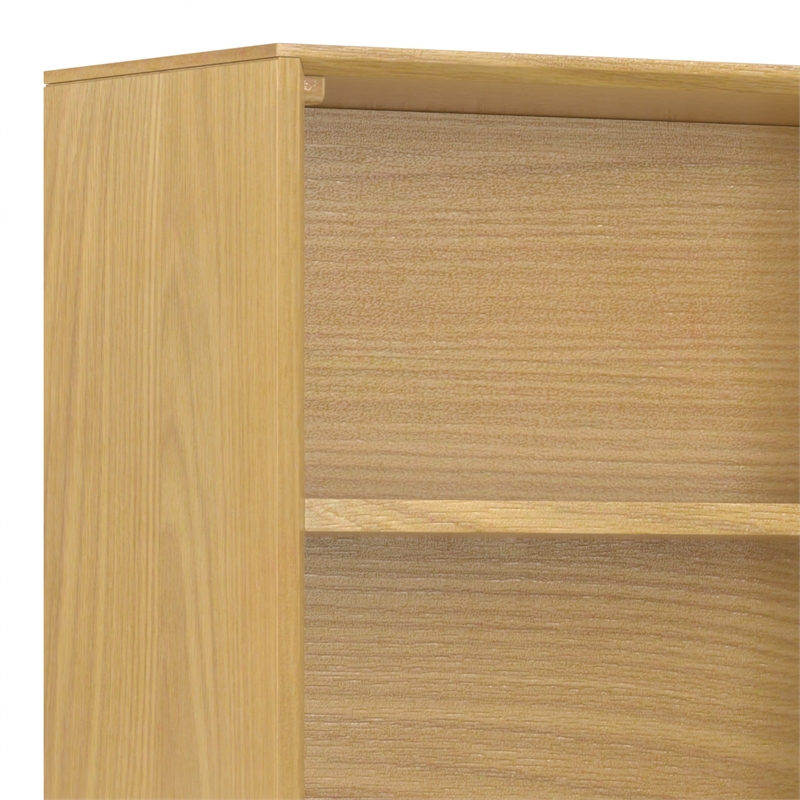 Pemberly Row Metal 66 inch x 30 inchRectangle Industrial Bookcase in OAK WOOD