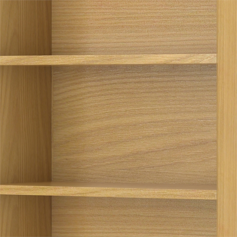 Pemberly Row Metal 66 inch x 30 inchRectangle Industrial Bookcase in OAK WOOD