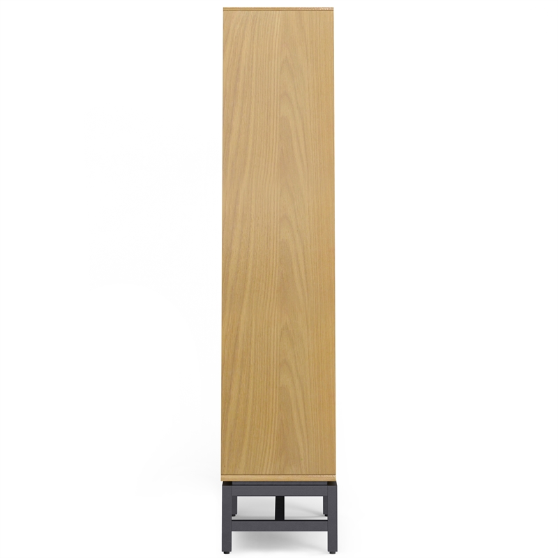 Pemberly Row Metal 66 inch x 30 inchRectangle Industrial Bookcase in OAK WOOD