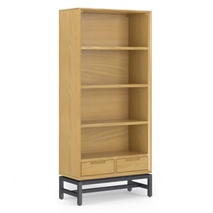 Pemberly Row Metal 66 inch x 30 inchRectangle Industrial Bookcase in OAK WOOD