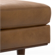 Pemberly Row Wide Century Rectangular Ottoman - Caramel Brown Genuine Leather